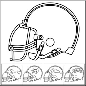 Clip Art: DYO Football Helmet B&W