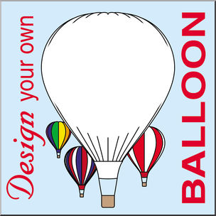 Clip Art: DYO Hot Air Balloon Color