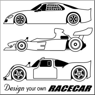 Clip Art: DYO Race Car B&W