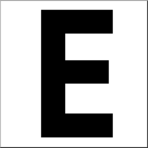 Clip Art: Alphabet Set 00: E Upper Case BW