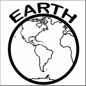 Clip Art: Planets: Earth B&W