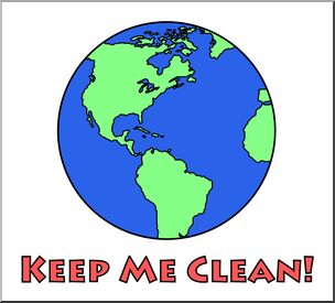 Clip Art: Earth: Keep Me Clean Color 2