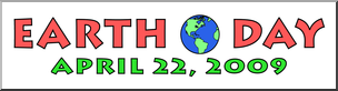 Clip Art: Earth Day Banner 3 Color 2