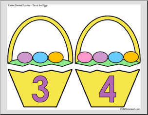 Easter Basket Puzzles – counting (color)