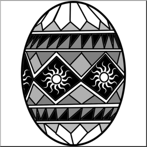Clip Art: Easter Egg 3 Grayscale