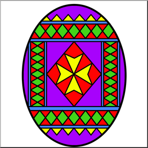 Clip Art: Easter Egg 6 Color