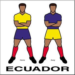 Clip Art: Men’s Uniforms: Ecuador Color