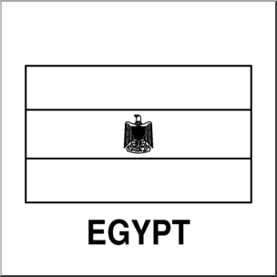 Clip Art: Flags: Egypt B&W