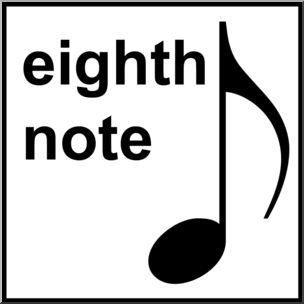 Clip Art: Music Notation: Eighth Note B&W