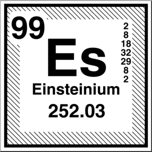 Clip Art: Elements: Einsteinium B&W