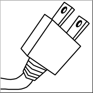 Clip Art: Electricity: Plug B&W