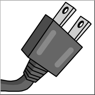 Clip Art: Electricity: Plug Grayscale