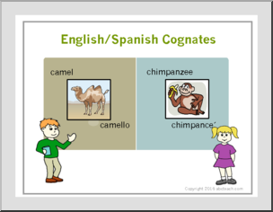 English/Spanish – Animals Cognates
