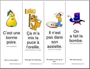 French: Bookmarks – expressions 1 – Abcteach