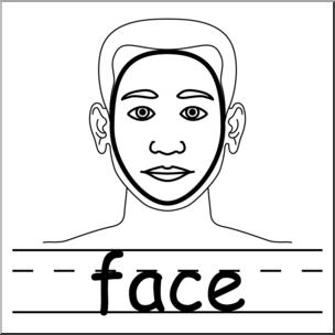 Clip Art: Parts of the Body: Face B&W – Abcteach