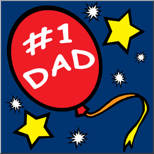 Clip Art: Happy Father’s Day Balloon Color