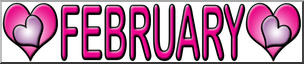 Clip Art: Month Banner: February Color