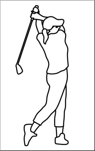 Clip Art: Golfer B&W – Abcteach