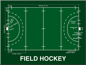 Clip Art: Playing Fields: Field Hockey Color