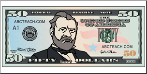 Clip Art: Fifty Dollar Bill Color Front