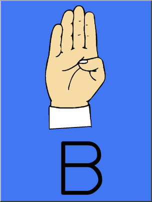 Clip Art: Manual Alphabet B Color