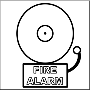 Clip Art: Fire Alarm B&W