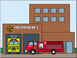 fire station building clipart