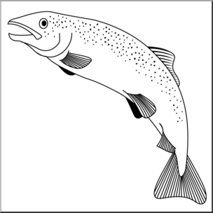 Clip Art: Freshwater Fish: Trout Color – Abcteach