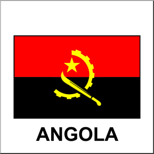 Clip Art: Flags: Angola Color