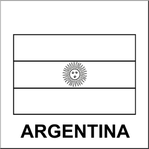 Clip Art: Flags: Argentina B&W