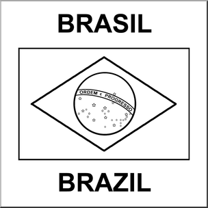 Clip Art: Flags: Brazil B&W