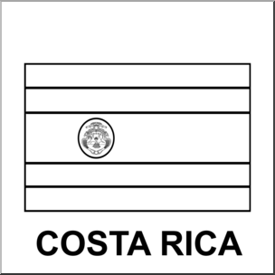 Clip Art: Flags: Costa Rica B&W – Abcteach