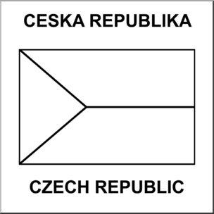 Clip Art: Flags: Czech Republic B&W