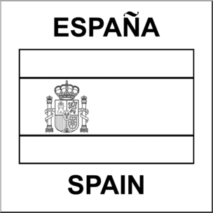 Clip Art: Flags: Spain B&W