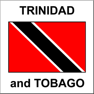Clip Art: Flags: Trinidad & Tobago Color