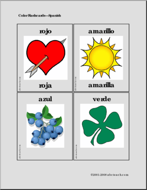 Spanish Flashcards: Colors w/pictures