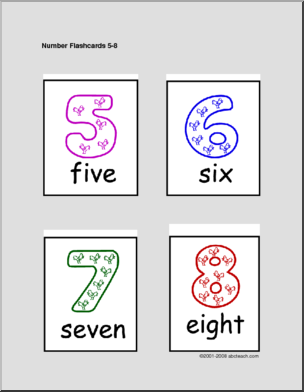 Numbers 5- 8 Flashcards