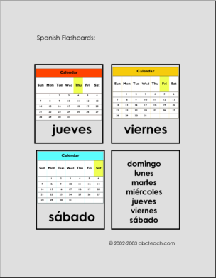 Spanish Flashcards: Days of the Week