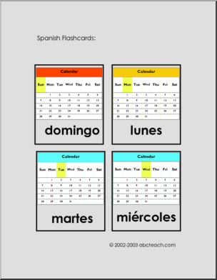 Spanish Flashcards: Days of the Week