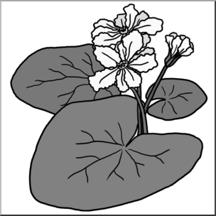 Clip Art: Plants: Floating Heart Grayscale