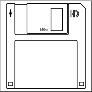 Clip Art: Floppy Disk B&W