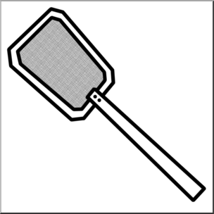Clip Art: Fly Swatter B&W