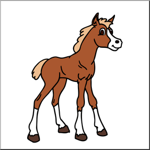 Clip Art: Cartoon Horse: Foal Color