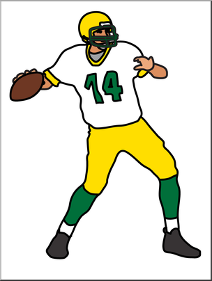 Clip Art: Football Quarterback Color