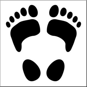 Clip Art: Footprints 03 B&W 1