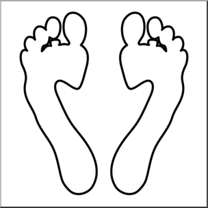 Clip Art: Footprints 04 B&W 2