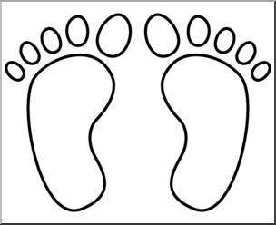 Clip Art: Footprints 05 B&W 2
