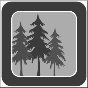 Clip Art: Natural Resources: Forests Grayscale Unlabeled