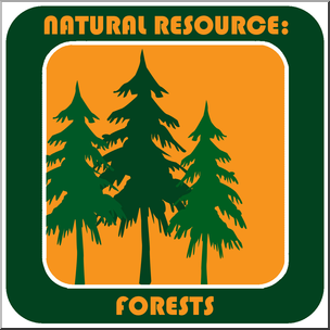 Clip Art: Natural Resources: Forests Color Labeled