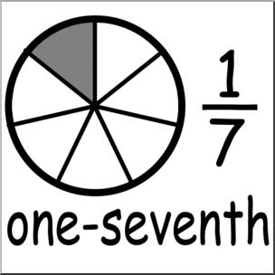 Clip Art: Labeled Fractions: 07 5/7 Five Sevenths Grayscale – Abcteach